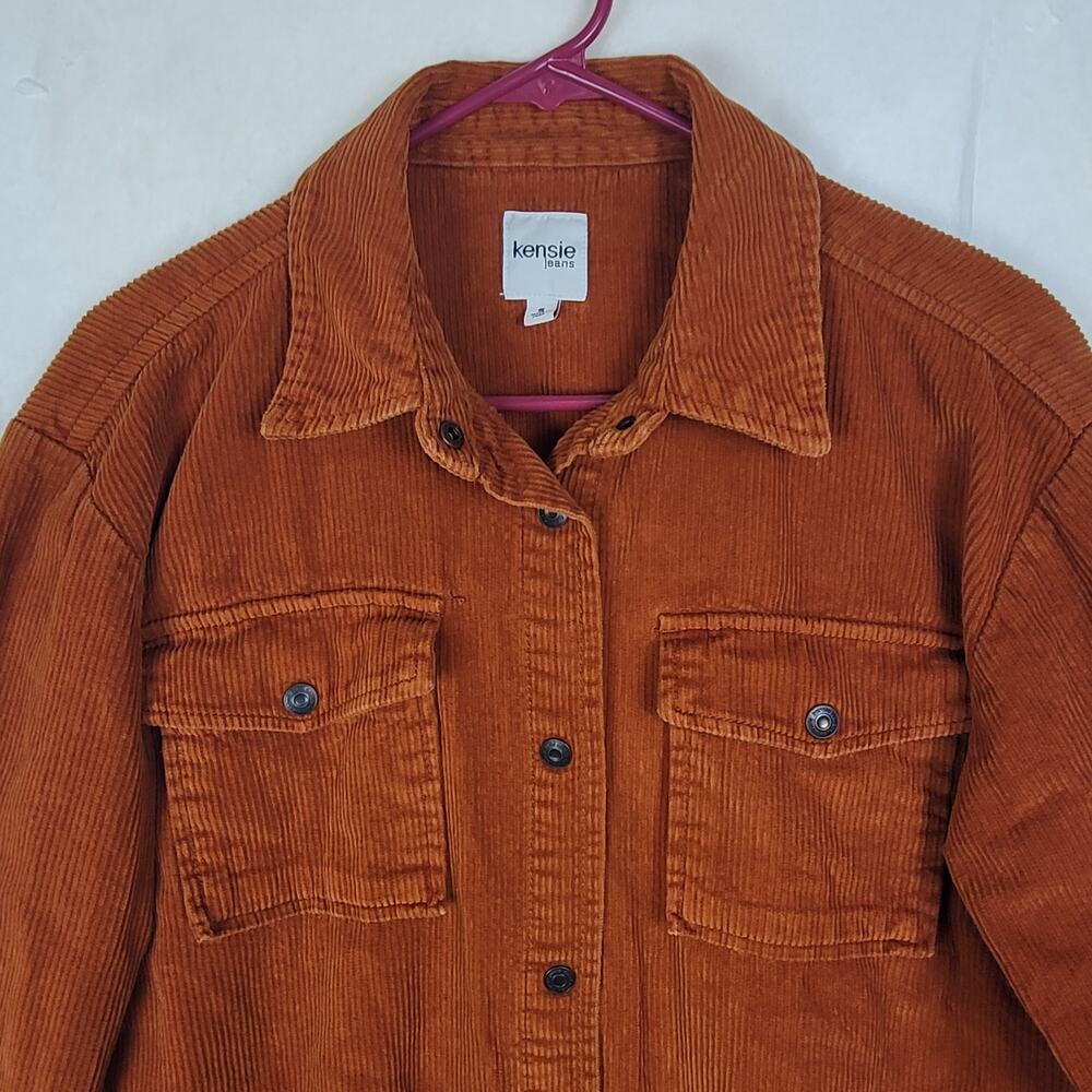 Kensie Jeans brown corduroy snap button chore shacket Size small Outdoors - Picture 4 of 9